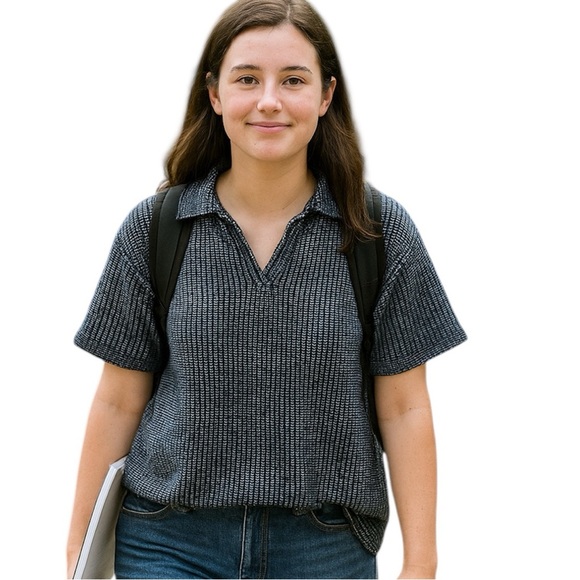 Zara Woman’s knitted polo shirt Size medium - Picture 2 of 9